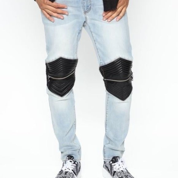 Speak The Truth Biker Skinny Jean - LightWash - Picture 1 of 2